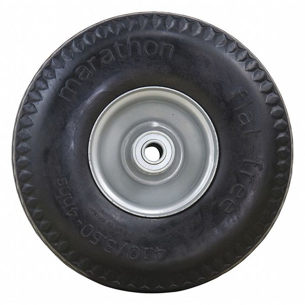 Flat Free Wheel, Polyurethane, 300 lb, Gray
