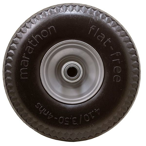 Flat Free Wheel, Polyurethane, 300 lb, Gray