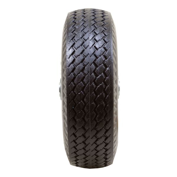 Flat Free Wheel, Polyurethane, 300 lb, Gray