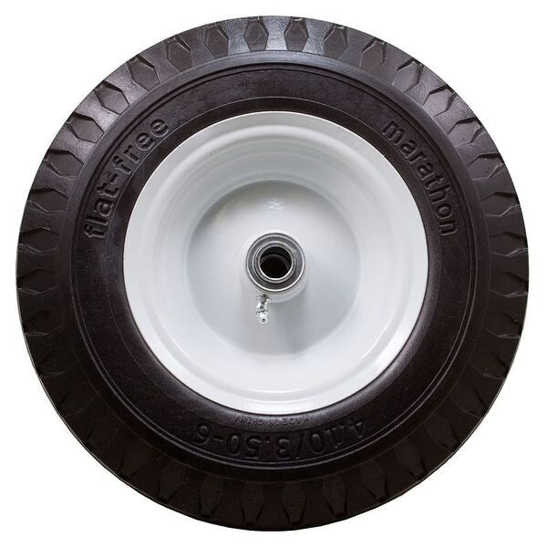 Flat Free Wheel, Polyurethane, 400lb, White