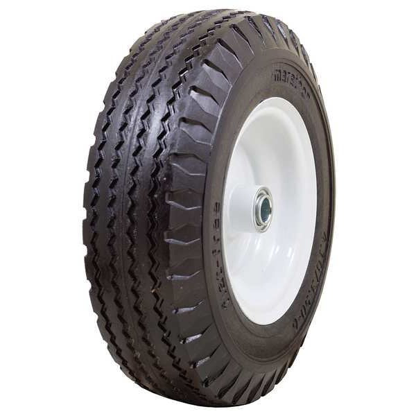 Flat Free Wheel, Polyurethane, 400lb, White