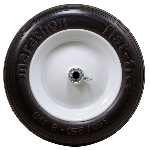 Flat Free Wheel, Polyurethane, 350lb, White