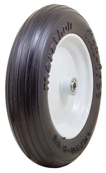 Flat Free Wheel, Polyurethane, 350lb, White