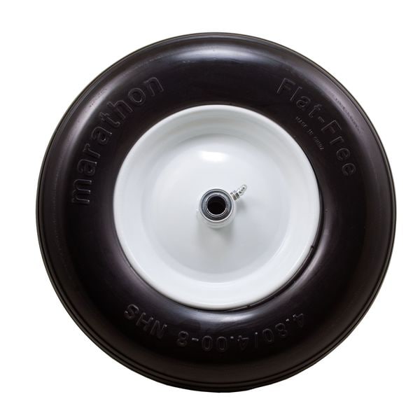 Flat Free Wheel, Polyurethane, 500lb, White