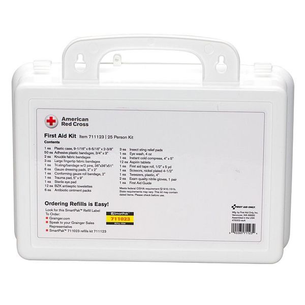 Bulk First Aid Kit, Plastic, 25 Person