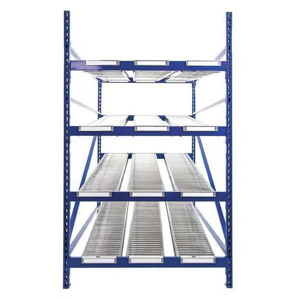 Starter Gravity Flow Rack, 96 in D, 48 in W, 4 Shelves