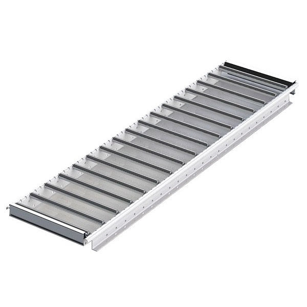 Flow Rack Conveyor, Roller Type, 4 ft L, 12 in W, 50 lb/ft Max Load Capacity