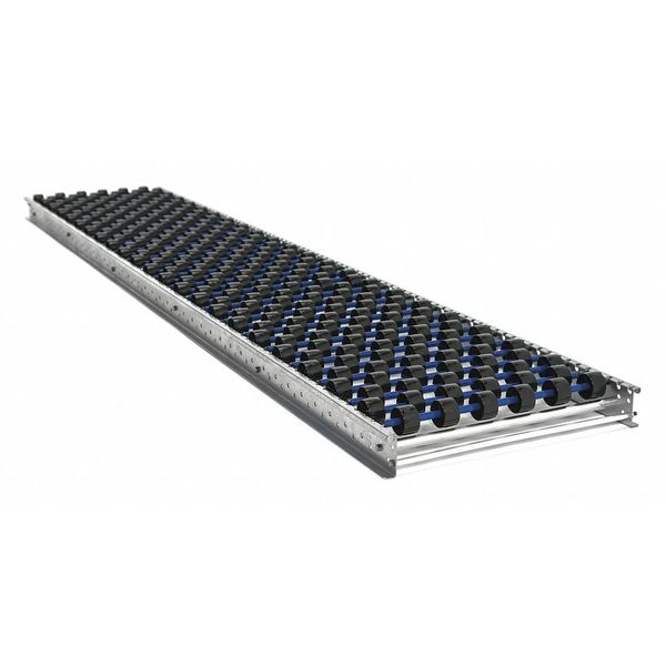 Flow Rack Conveyor, Roller Type, 8 ft L, 12 in W, 40 lb/ft Max Load Capacity