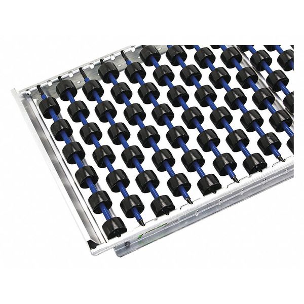 Flow Rack Conveyor, Roller Type, 8 ft L, 12 in W, 40 lb/ft Max Load Capacity