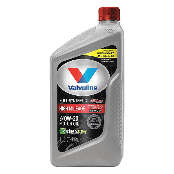 Motor Oil, 0W-20 SAE Grade, Synthetic, 1 Qt.