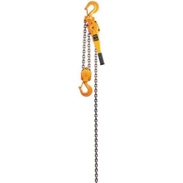 Lever Chain Hoist, 10,000 lb Load Capacity, 5 ft Hoist Lift, 1 31/32 in Hook Opening