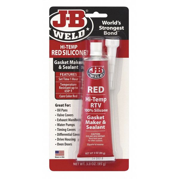 Sealant, 3 oz, Tube, Red, Silicone Base