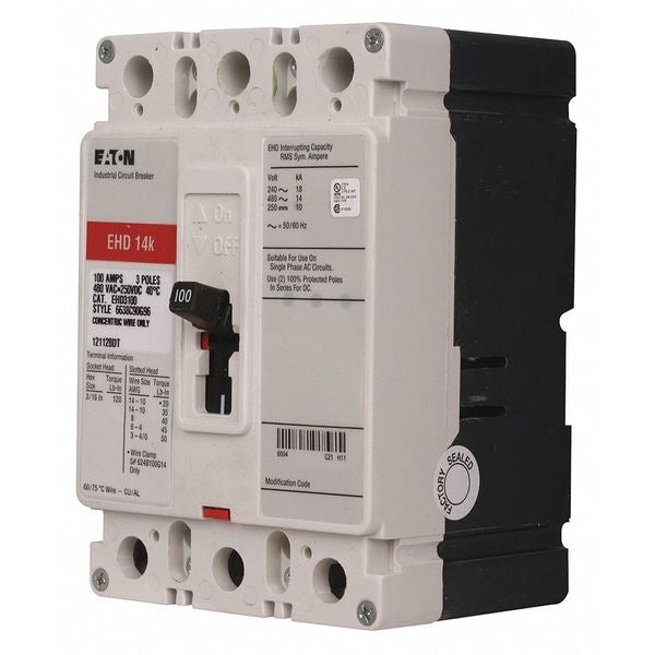 Molded Case Circuit Breaker, 40 A, 480V AC, 3 Pole, Free Standing Mounting Style, EHD Series