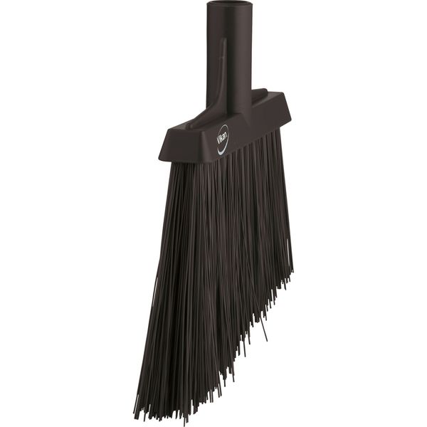 11 51/64 in Sweep Face Angle Broom, Stiff, Synthetic, Black