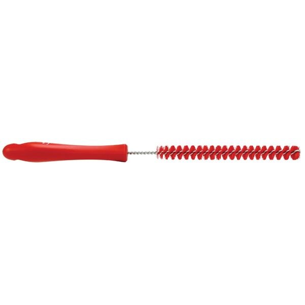 7/8 in W Tube and Pipe Brush, Stiff, 6 1/2 in L Handle, 5 3/4 in L Brush, Red, 12 3/16 in L Overall