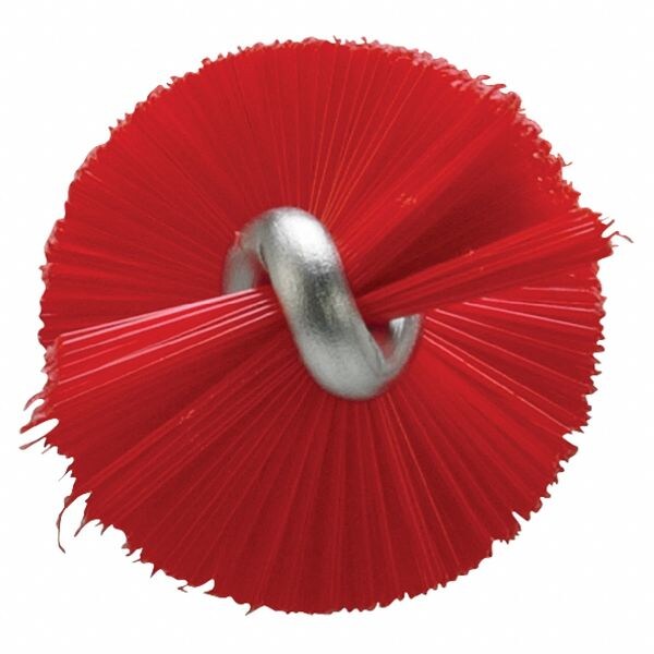 7/8 in W Tube and Pipe Brush, Stiff, 6 1/2 in L Handle, 5 3/4 in L Brush, Red, 12 3/16 in L Overall