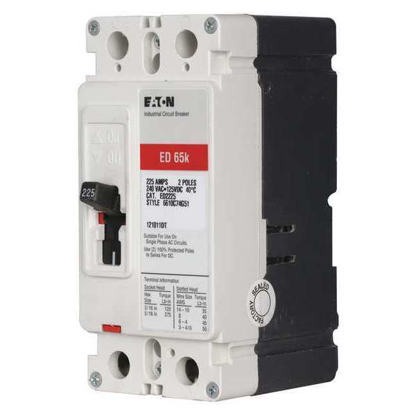 Molded Case Circuit Breaker, 200 A, 240V AC, 2 Pole, Free Standing Mounting Style, ED Series