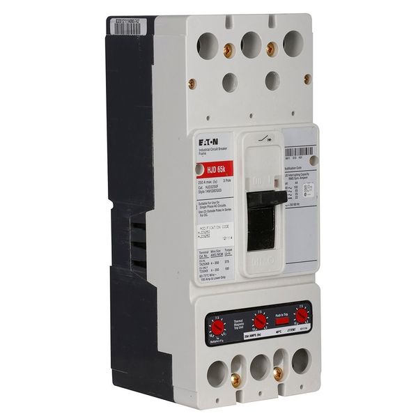 Molded Case Circuit Breaker, 250 A, 600V AC, 3 Pole, Free Standing Mounting Style, HJD Series