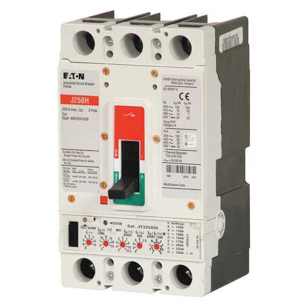 Molded Case Circuit Breaker, 200 A, 600V AC, 3 Pole, Free Standing Mounting Style, JG Series