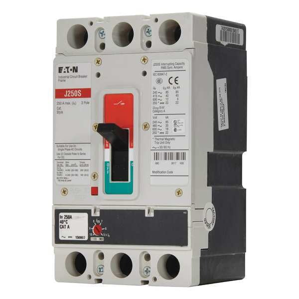 Molded Case Circuit Breaker, 175 A, 600V AC, 3 Pole, Free Standing Mounting Style, JG Series