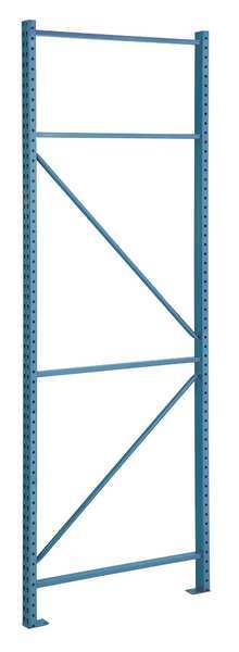 Upright Frame, Teardrop, Roll Formed Style, 96 in H, 3 in W, 42 in D, Precaution Blue