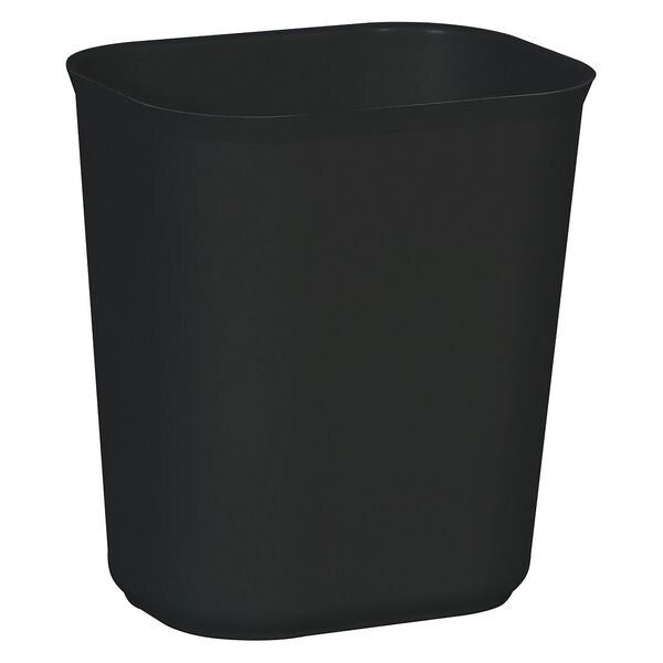 3-1/2 gal Rectangular Trash Can, Black, 8 1/4 in Dia, None, Thermoset Polyester