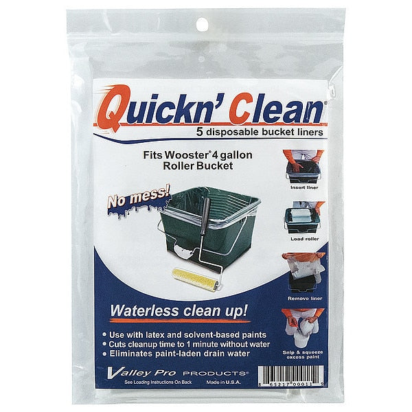 Plastic Paint Bucket Liner, 4 gal, 5 PK
