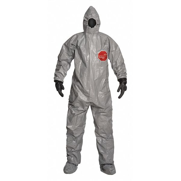 Hooded Coverall, Gray, Zipper