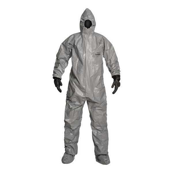 Hooded Coverall, Gray, Zipper
