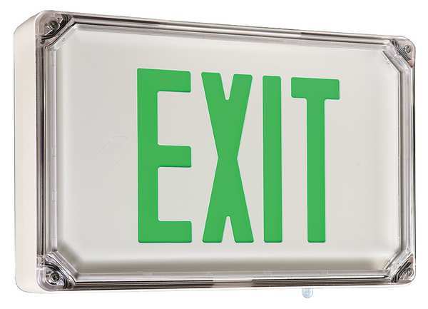 NEMA 4X Aluminum Green/White Exit Sign, One-Side
