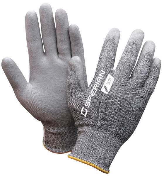 Cut Resistant Coated Gloves, 2 Cut Level, Polyurethane, S, 1 PR