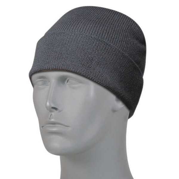 Watch Cap, Wool/Acrylic, Cuffless, Moisture-Wicking, Covers Ears/Head, Black, Universal Size