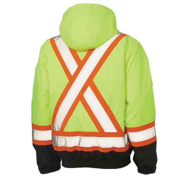 Men's Green Polyester Bomber Jacket size L
