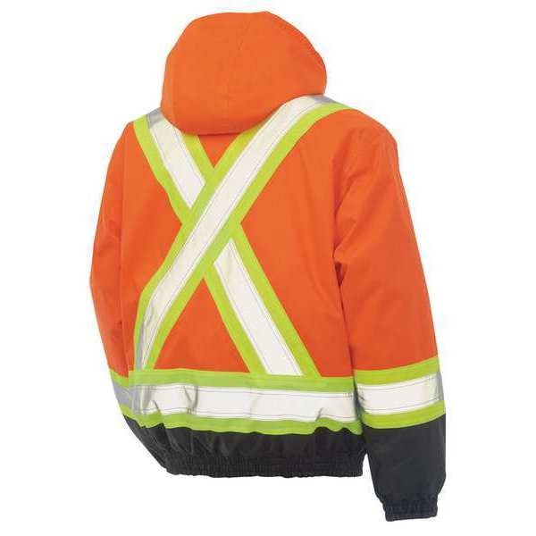 Men's High-visibility Orange Polyester Bomber Jacket size 2XL