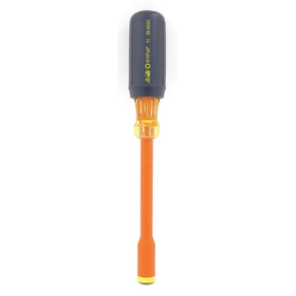Nut Driver, 5/16 in., Solid, Ins, 5 in.