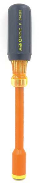 Nut Driver, 7/16 in., Solid, Ins, 5 in.