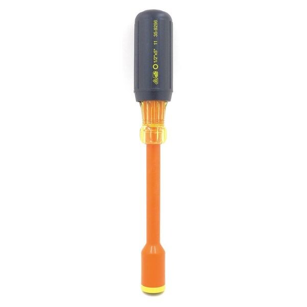 Nut Driver, 1/2 in., Solid, Ins, 5 in.