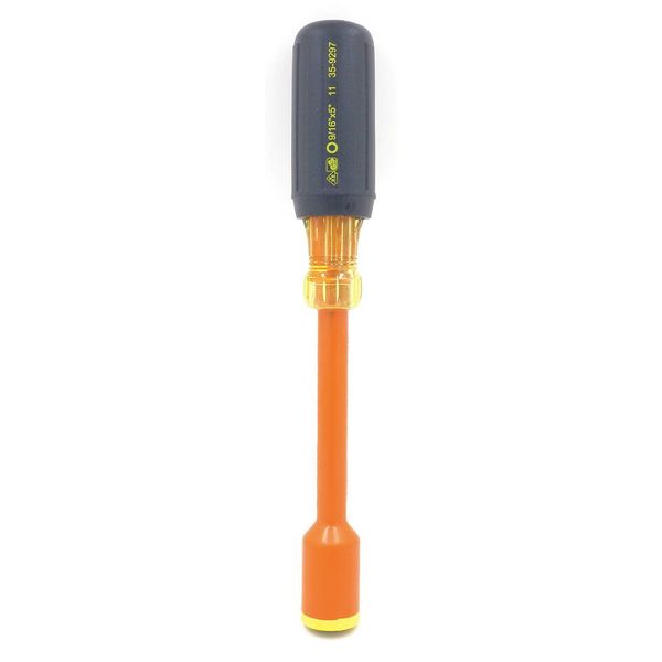 Nut Driver, 9/16 in., Solid, Ins, 5 in.