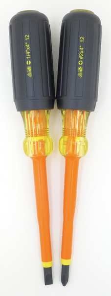 Insulated Screwdriver Set, Slotted/Phillips, 2 pcs