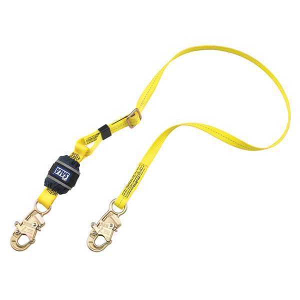 Shock Absorbing Lanyard, 6 ft., 310 lb. Weight Capacity, Yellow