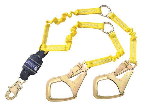 Shock Absorbing Lanyard, 6 ft., 310 lb. Weight Capacity, Yellow
