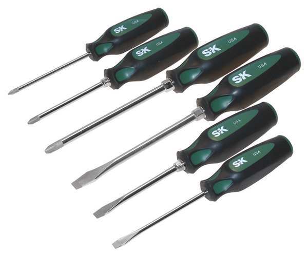 Screwdriver Set, Slotted/Phillips, 6 Pc