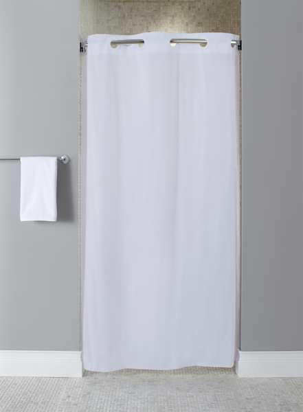 Shower Curtain, vinyl, White, 42 in W, 74 in L