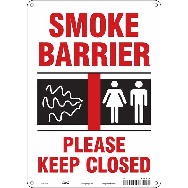 SAFETY SIGN FIRE AND EMERGENCY, 14 in Height, 10 in Width, Aluminum, Vertical Rectangle, English