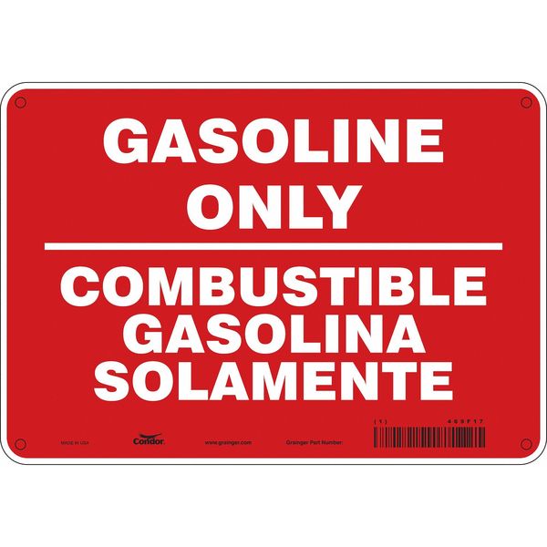 Safety Sign, 7 in H, 10 in W, Vertical Rectangle, English, Spanish, 469F17