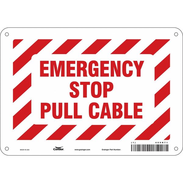 SAFETY SIGN FIRE AND EMERGENCY, 7 in Height, 10 in Width, Aluminum, Vertical Rectangle, English