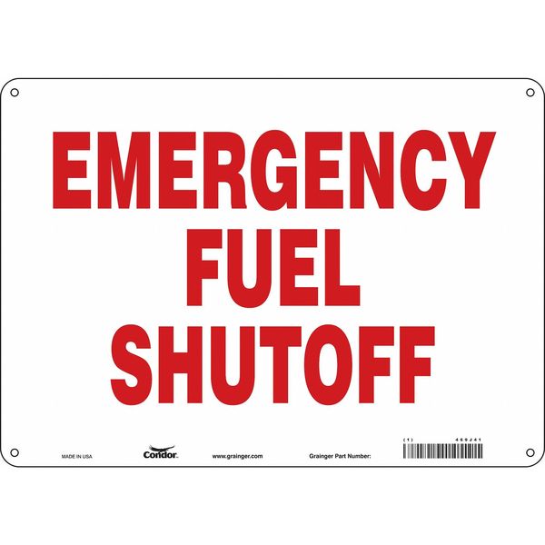 SAFETY SIGN FIRE AND EMERGENCY, 10 in Height, 14 in Width, Aluminum, Horizontal Rectangle, English