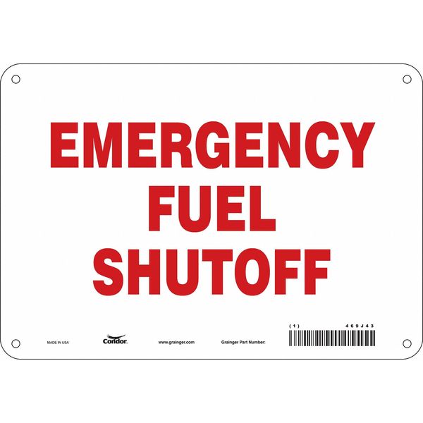 SAFETY SIGN FIRE AND EMERGENCY, 7 in Height, 10 in Width, Polyethylene, Vertical Rectangle, English