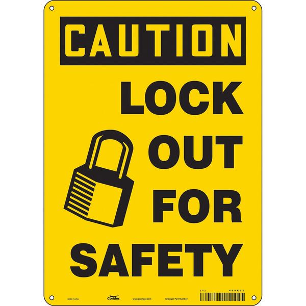 Safety Sign, 14 in Height, 10 in Width, Aluminum, Vertical Rectangle, English, 469K92