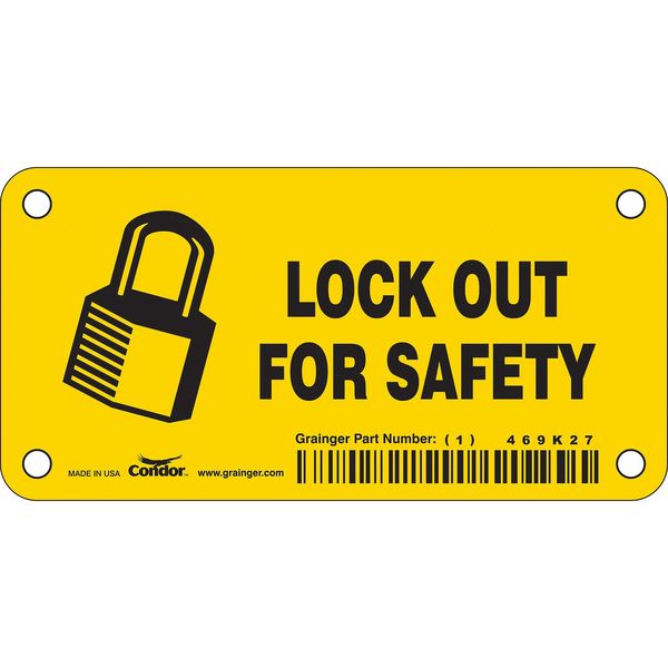 Safety Sign, 2 1/4 in Height, 4 1/2 in Width, Vinyl, Horizontal Rectangle, English